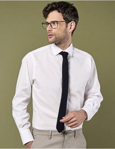 KUS-KK131-Mens Tailored Fit Business Poplin Shirt Long Sleeve
